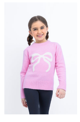 Pink Meadow Sweater-Bow