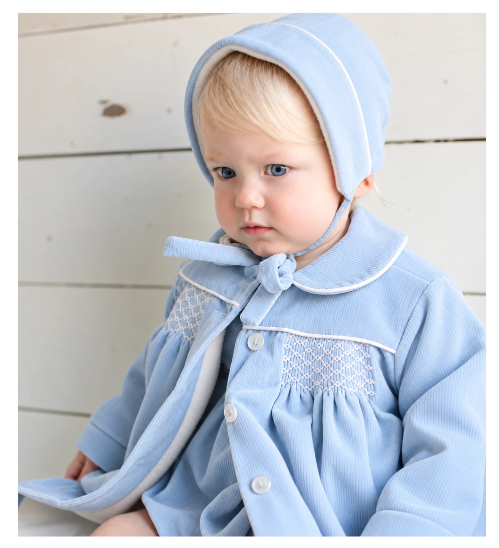 Smocked Corduroy Coat