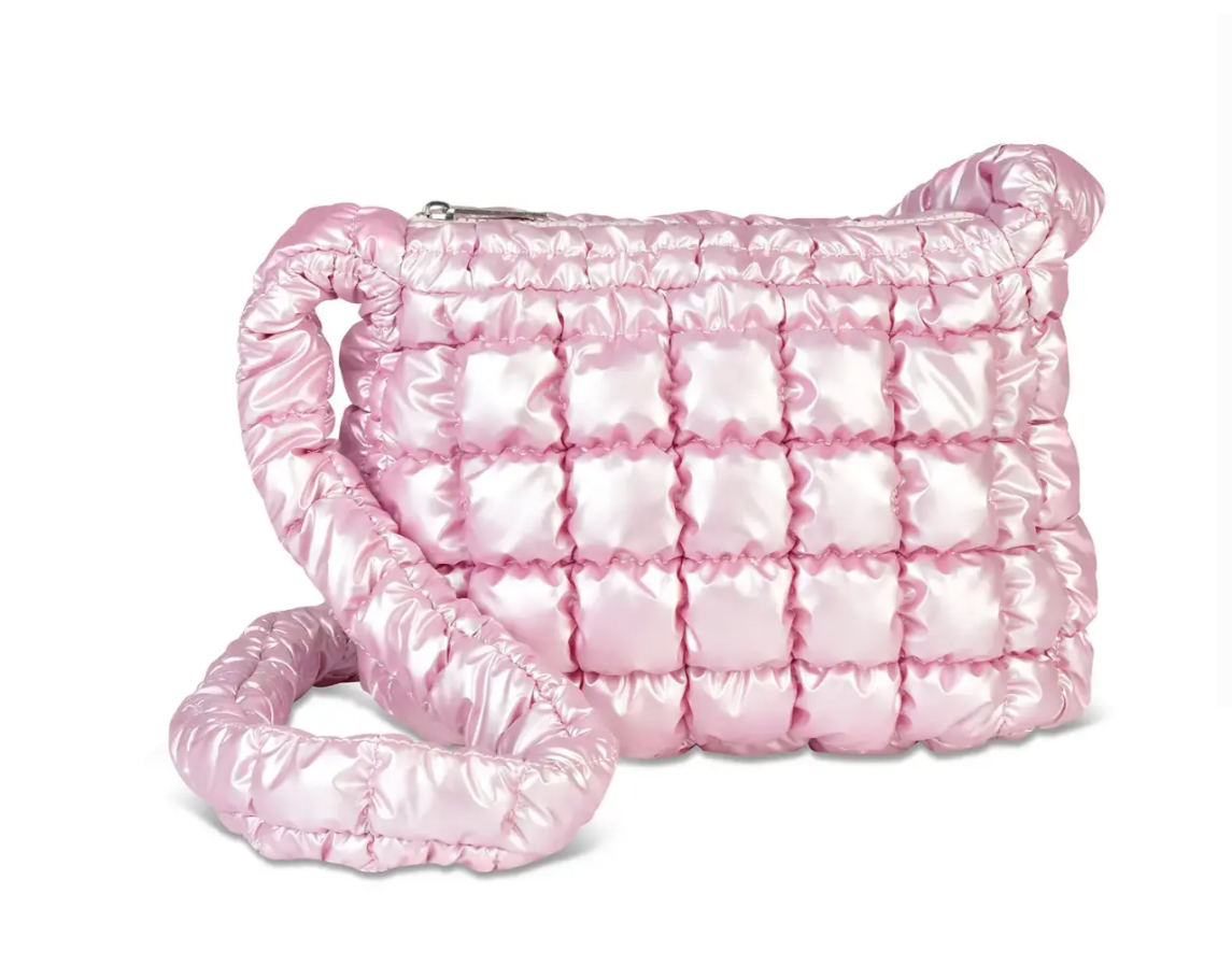 Icy Rose Puffer Overnight Bag