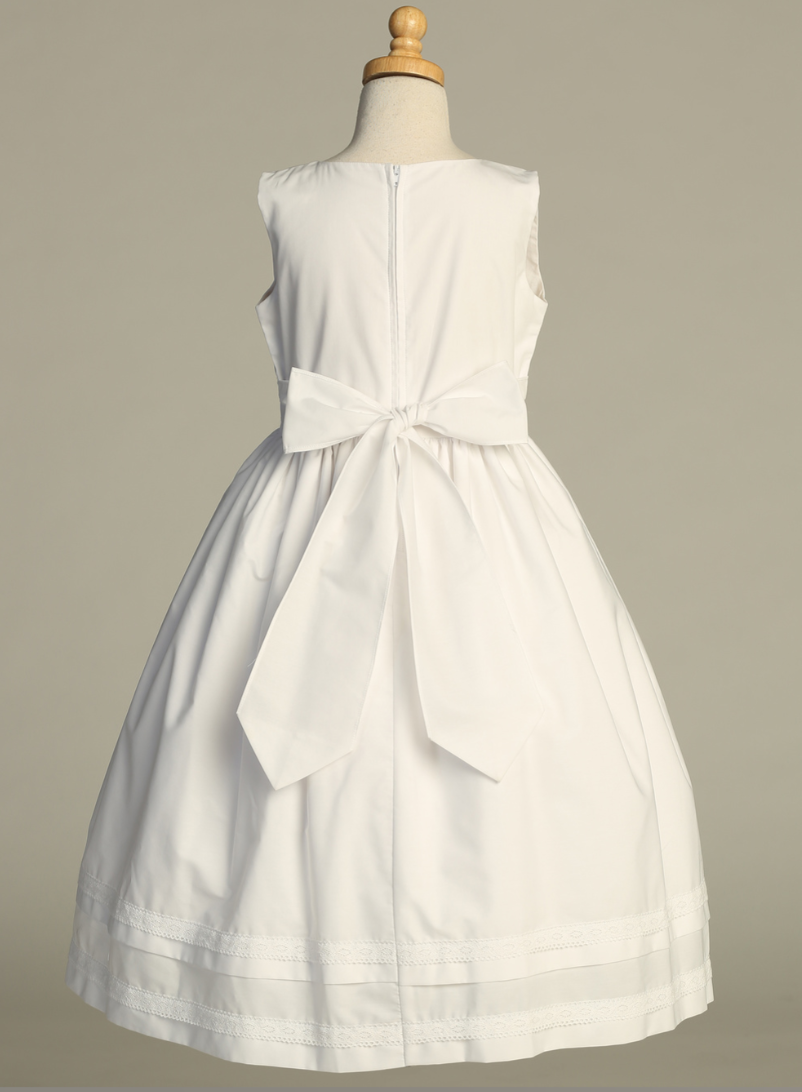 Sleeveless Cotton Dress w Lace Trim - SP219