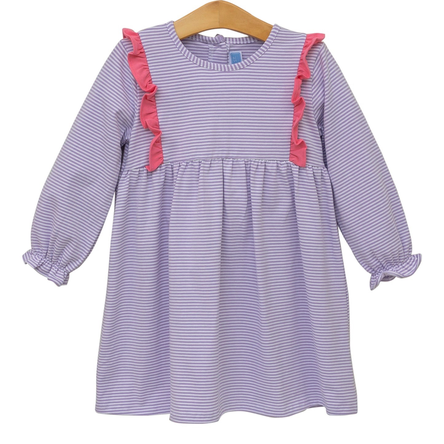 Olivia Dress - Lav. Stripe/Pink