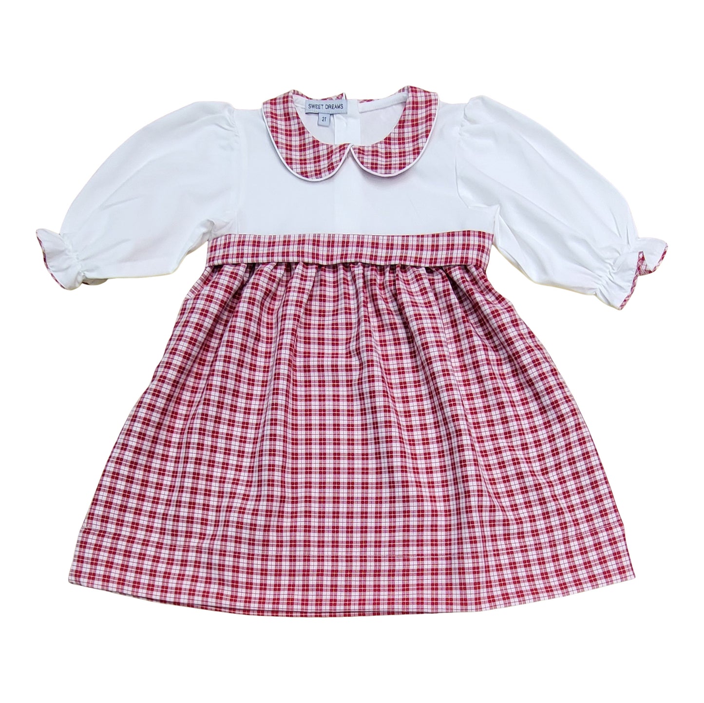 White & Red Plaid Dress