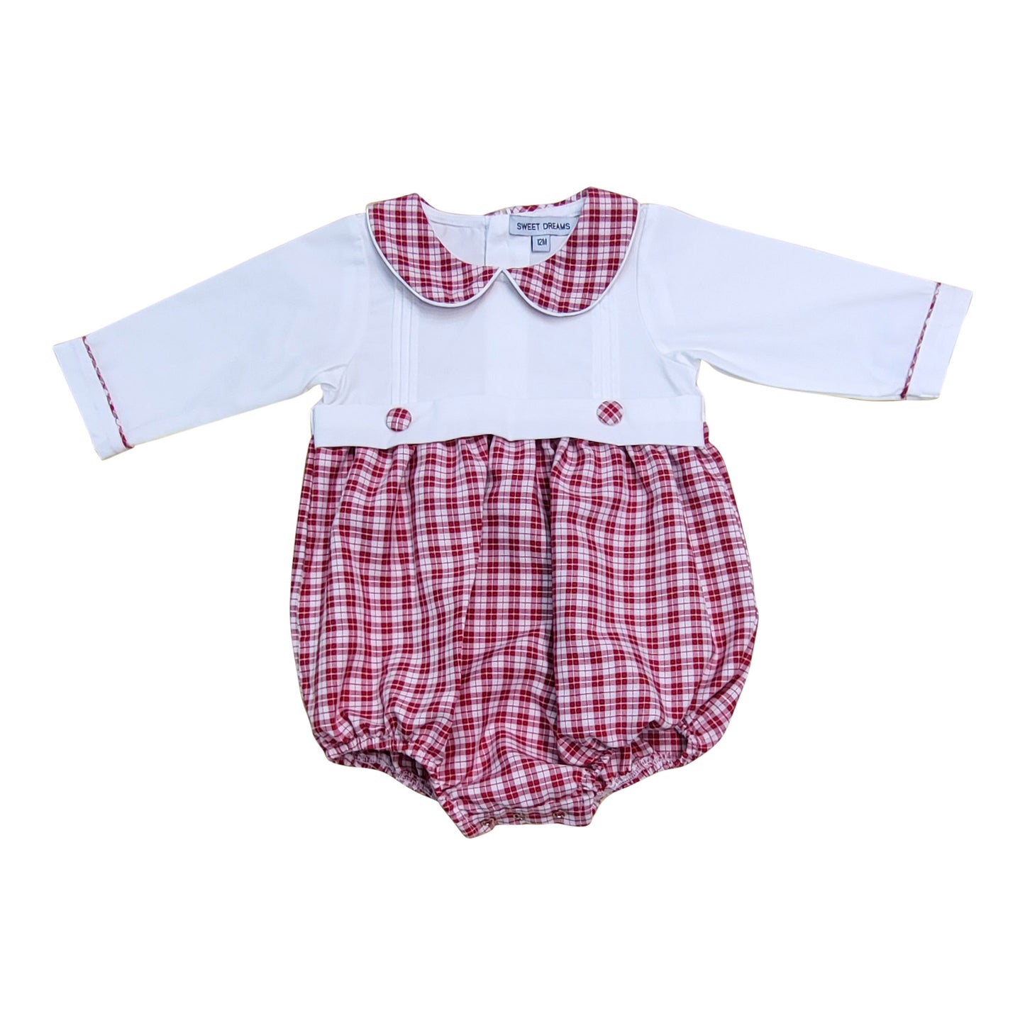 White & Red Plaid Boy Bubble