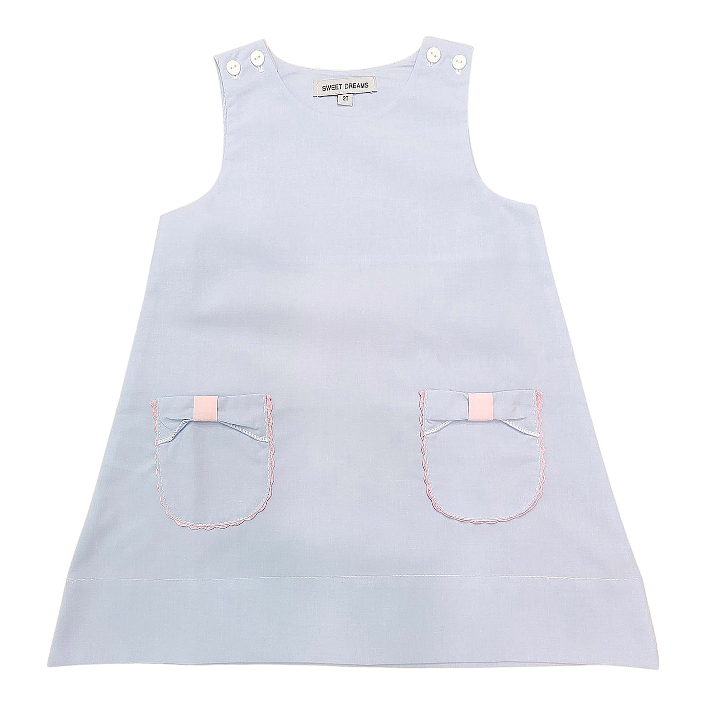 Blue Bow Pocket Dress