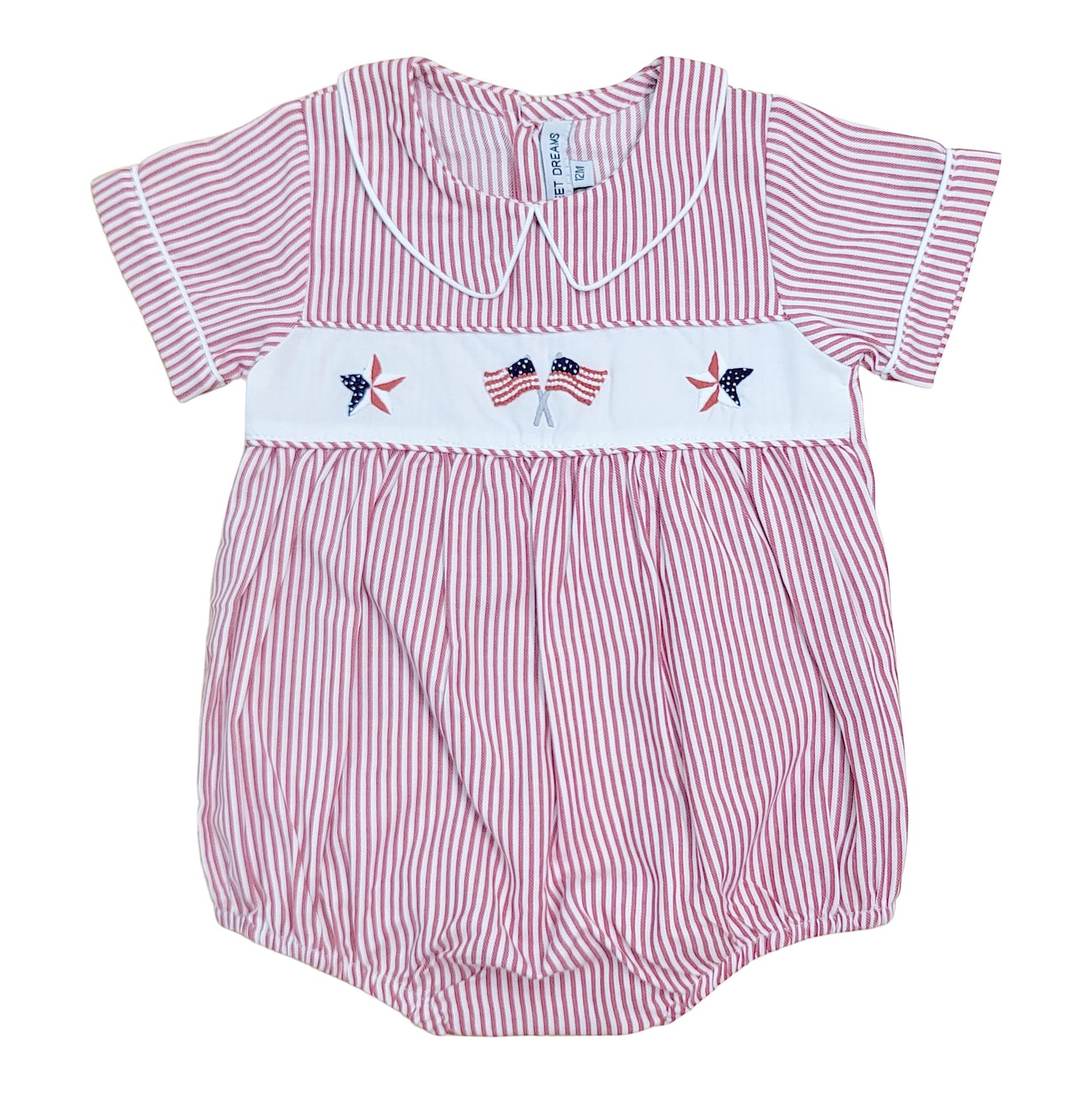 Flag & Star Emb. Red Stripe Bubble
