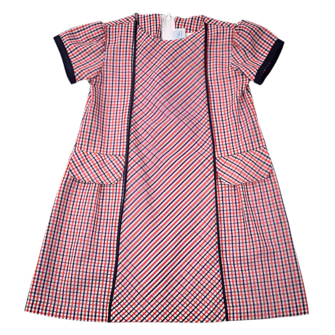 Red & Navy A Line Dress
