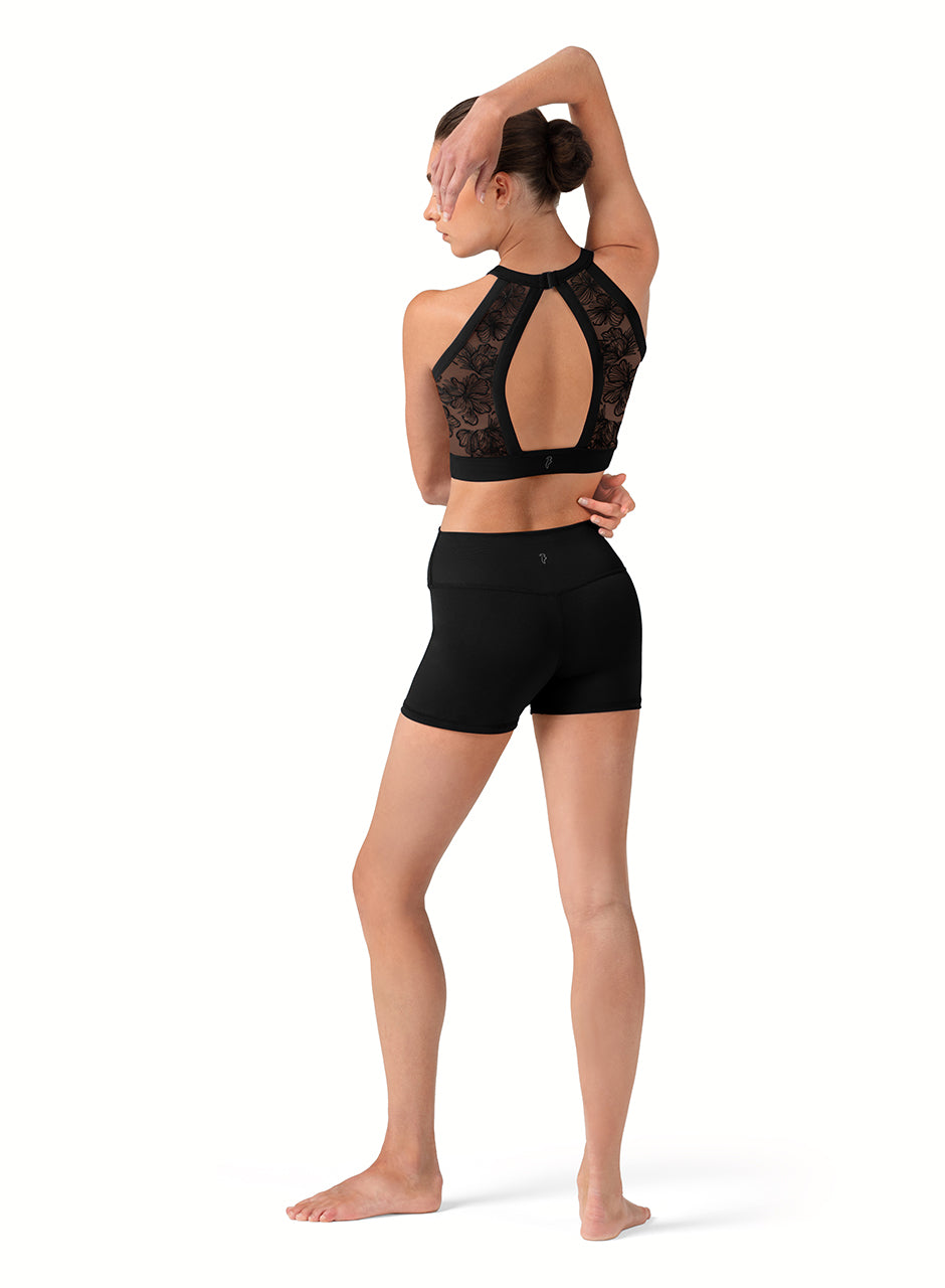 Emb. Crop Top - Black