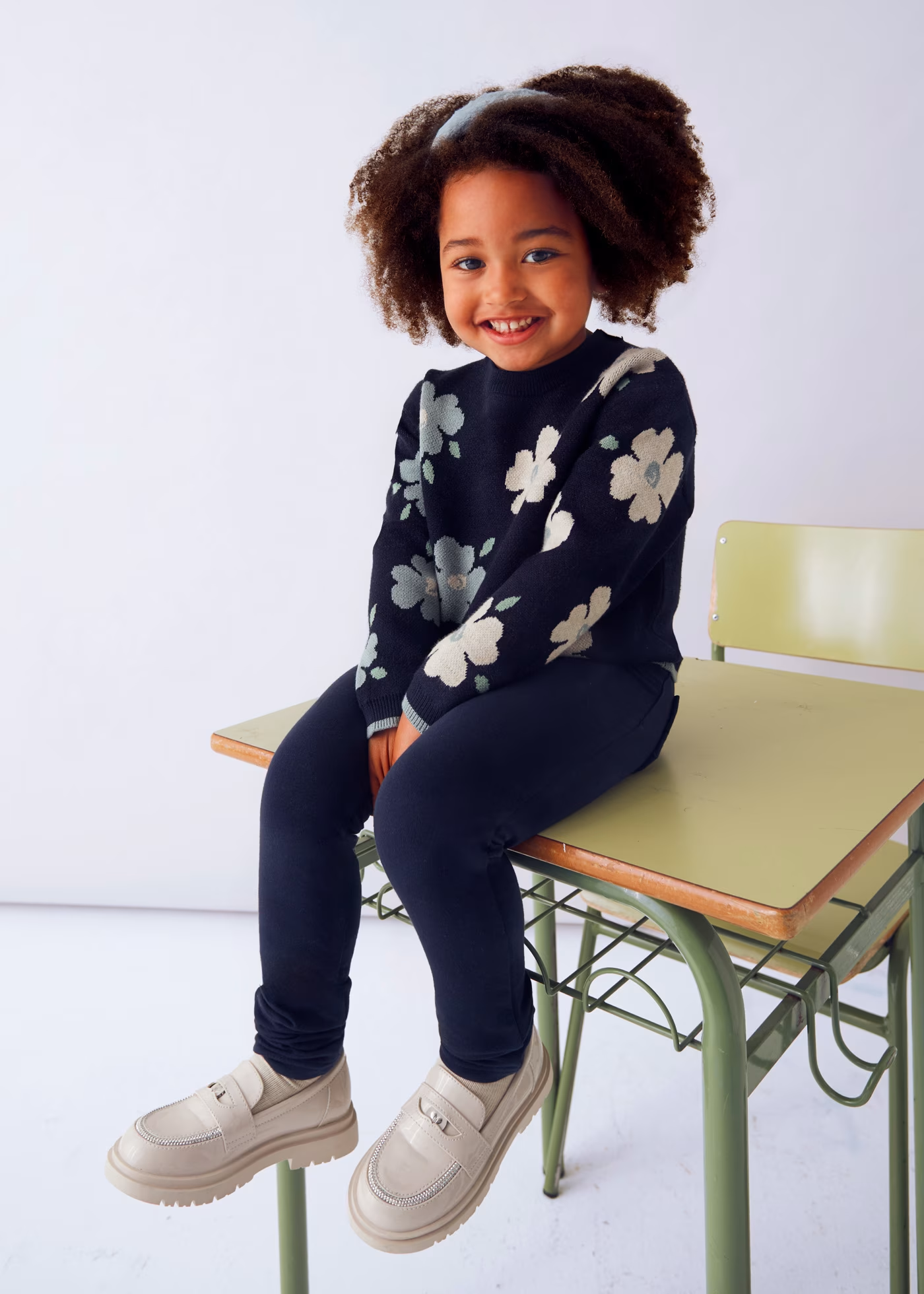 Floral Sweater - Navy