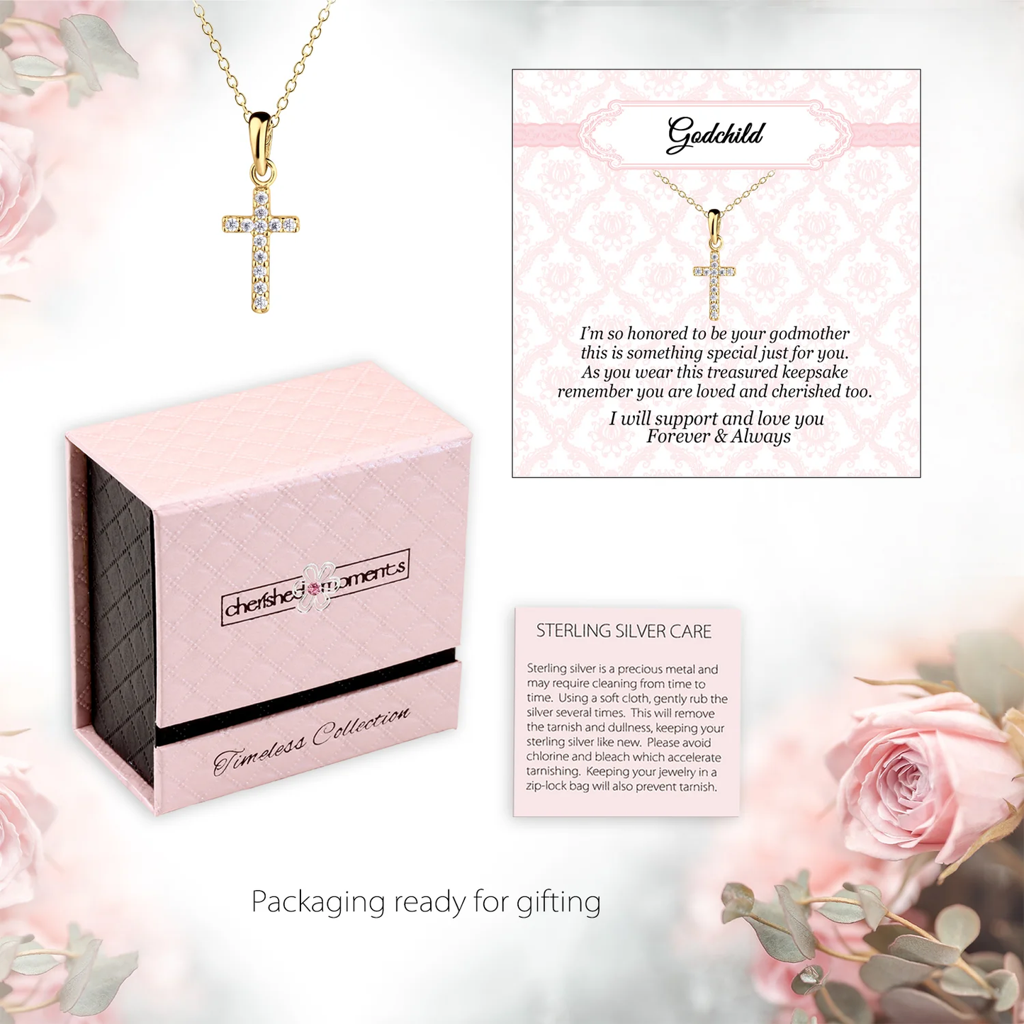 14K Gold Cross Necklace - Godchild