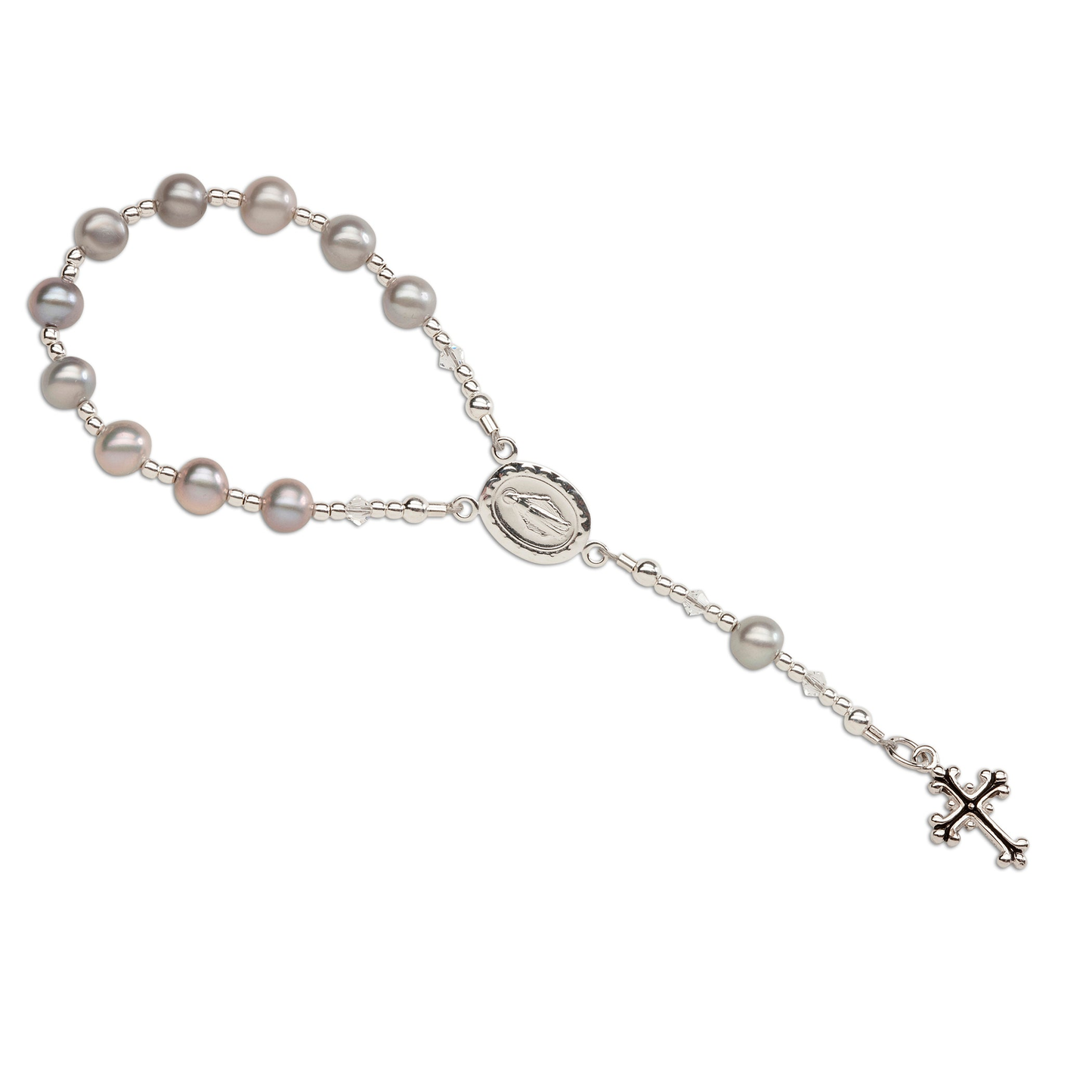 Grey Rosary - Sterling Silver
