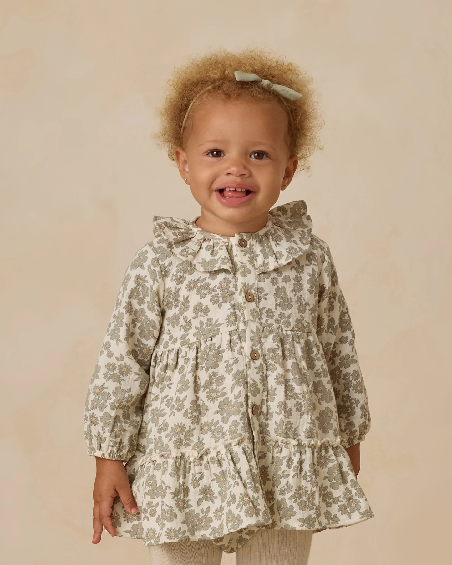 Collar Dress - Green Floral