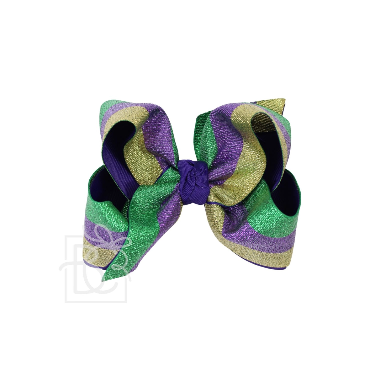 Layered Mardi Gras Metallic Bow