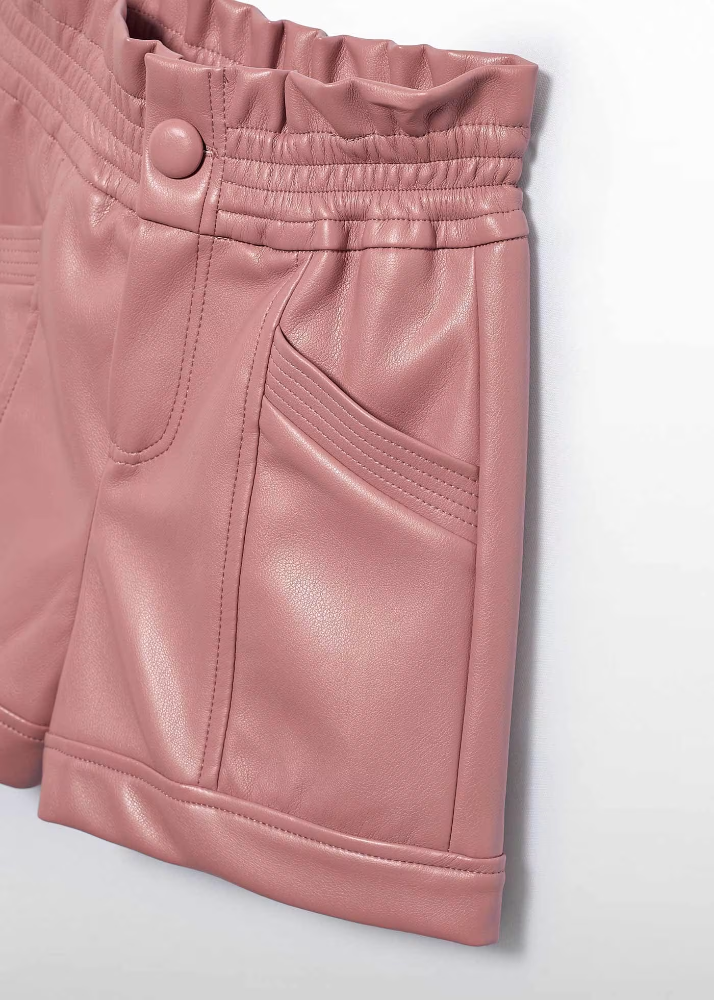 Faux Leather Shorts - Rose