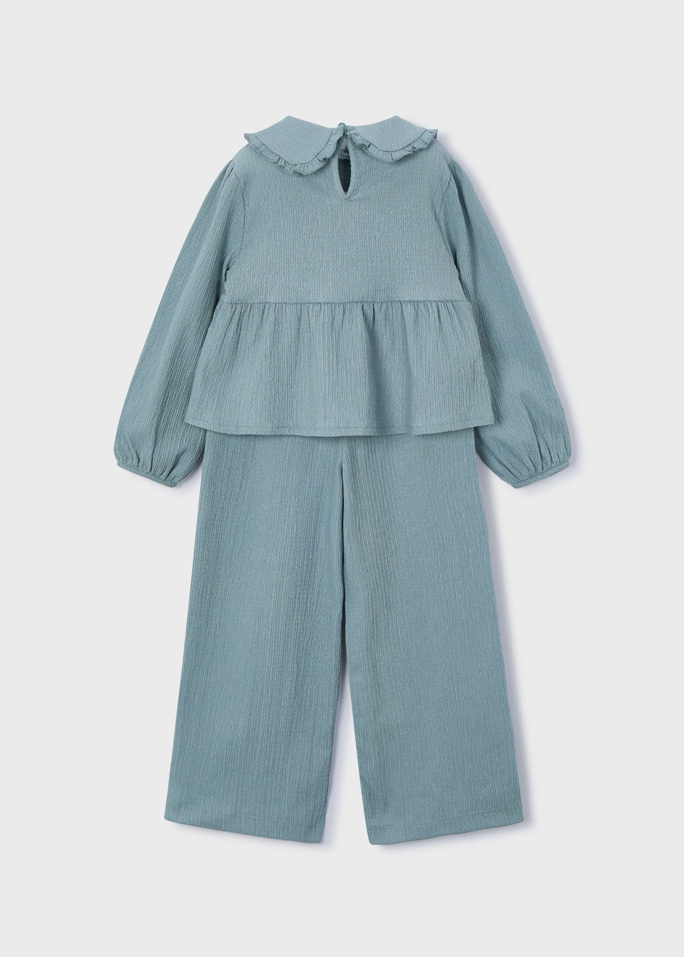 Collar Blouse & Pant Set - Sage