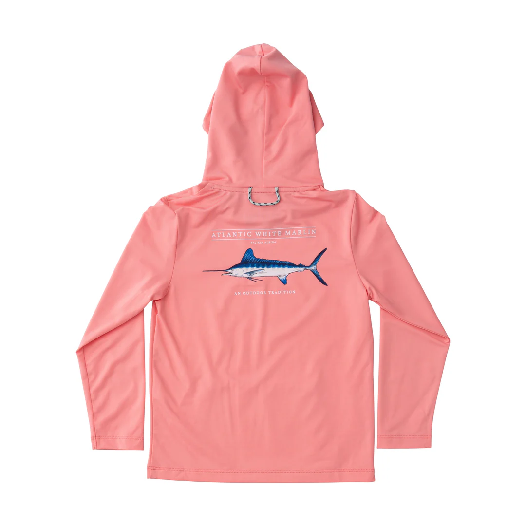 White Marlin Fish Pink Perf. Hoodie