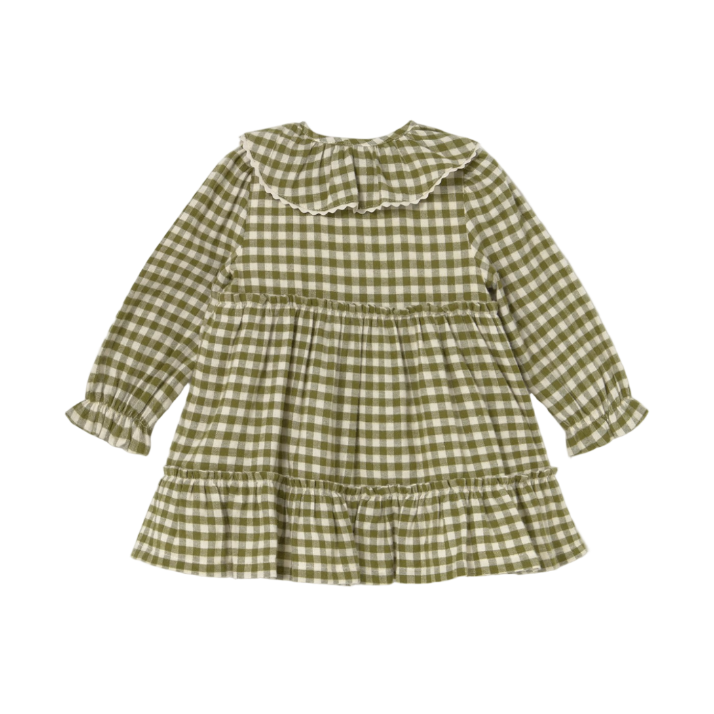 Gingham Collar Dress - Green