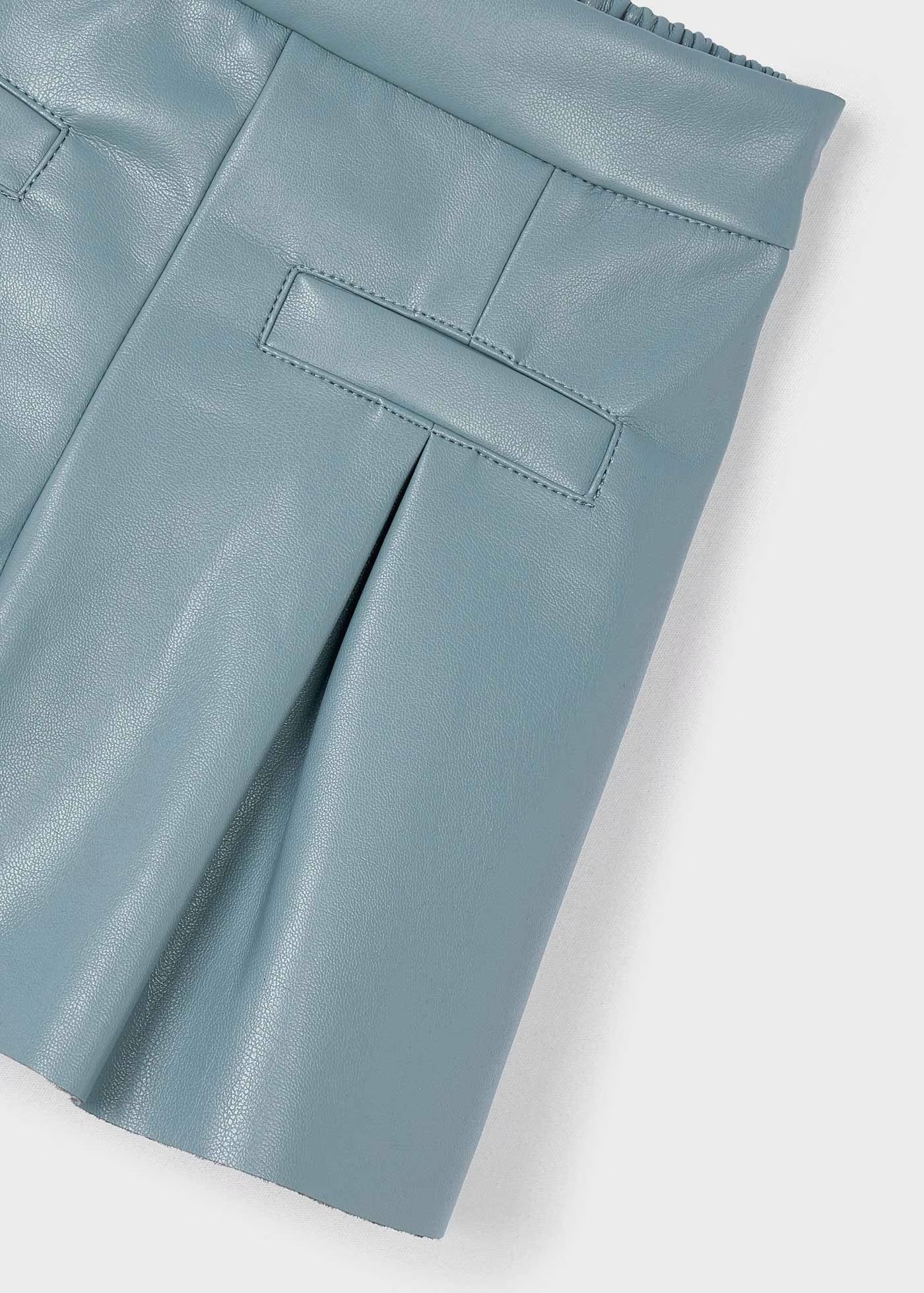 Pleat Leather Shorts - Sage