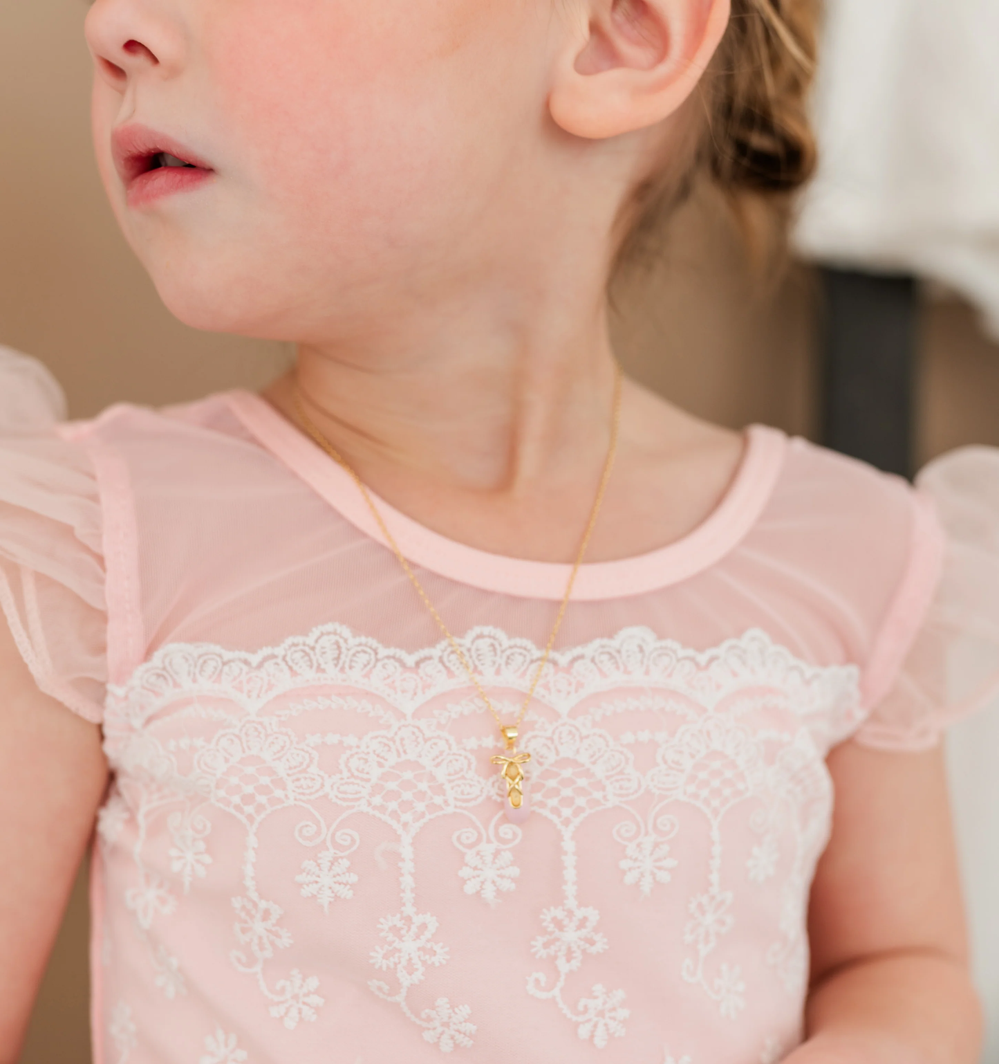 Pink Ballet Slipper Necklace
