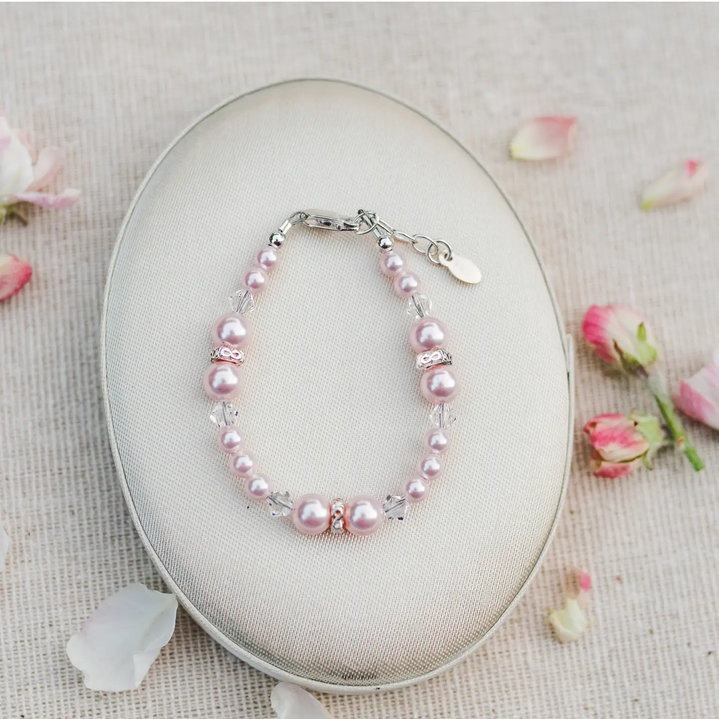 Pink Pearl Bracelet - Silver