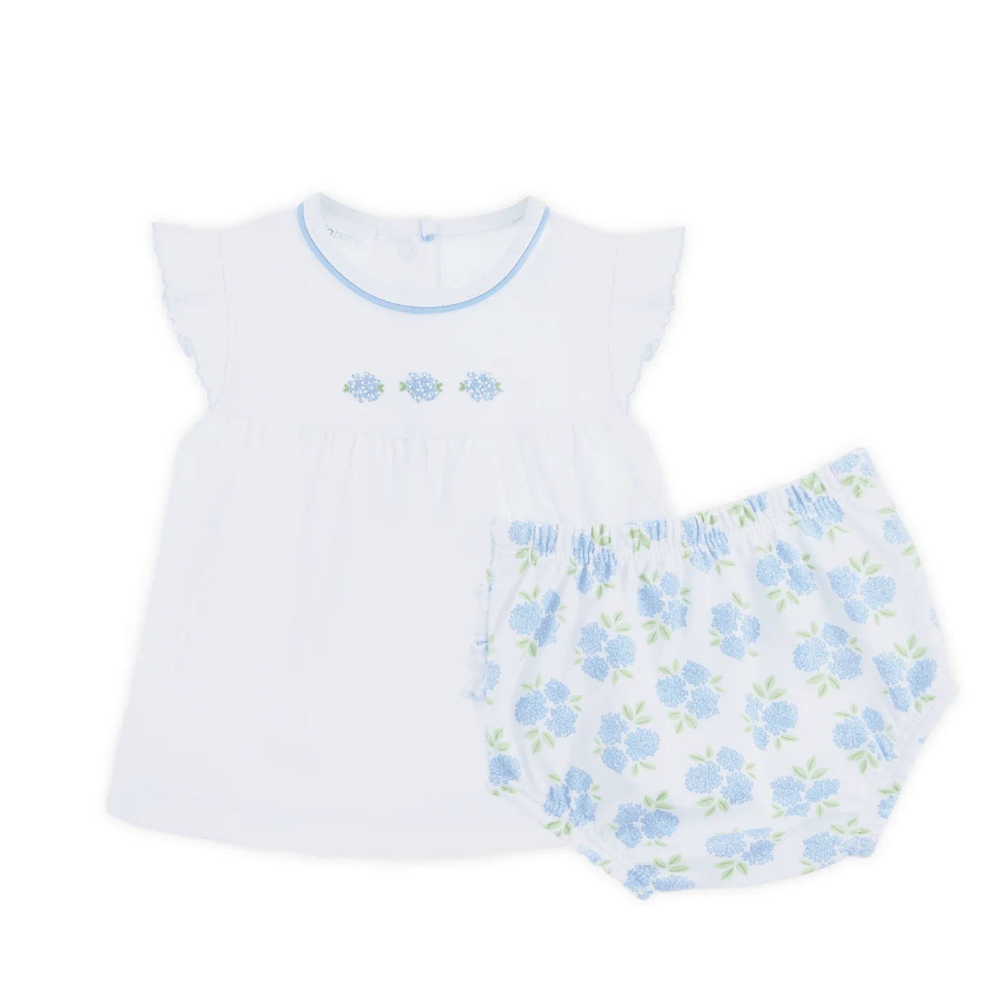 Hydrangeas Ruffle Diaper Set