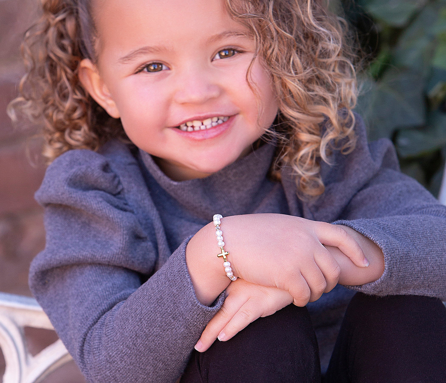 Pearl Cross Bracelet - 14K Gold