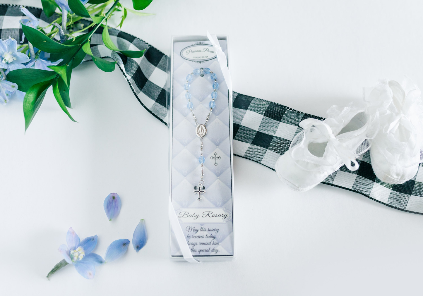 Blue Rosary - Sterling Silver