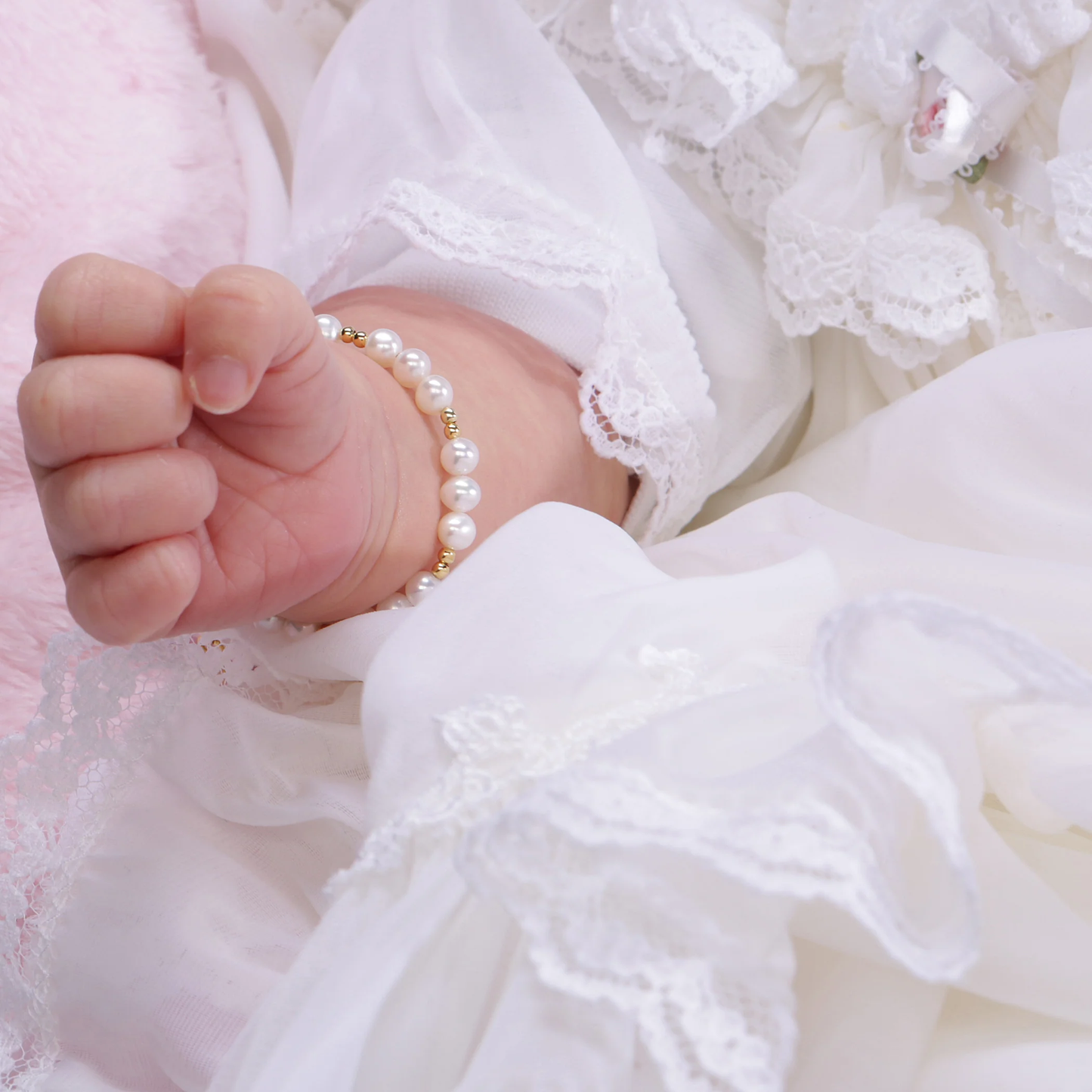 Blessed Baby Cross Pearl Bracelet