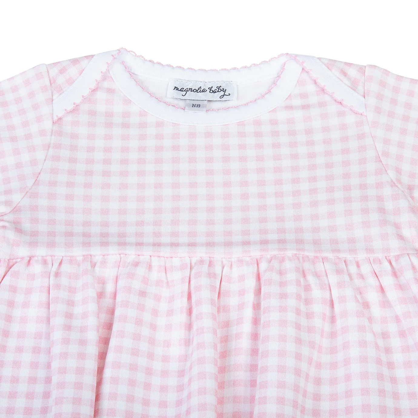 Mini Checks Gath. Gown - Pink