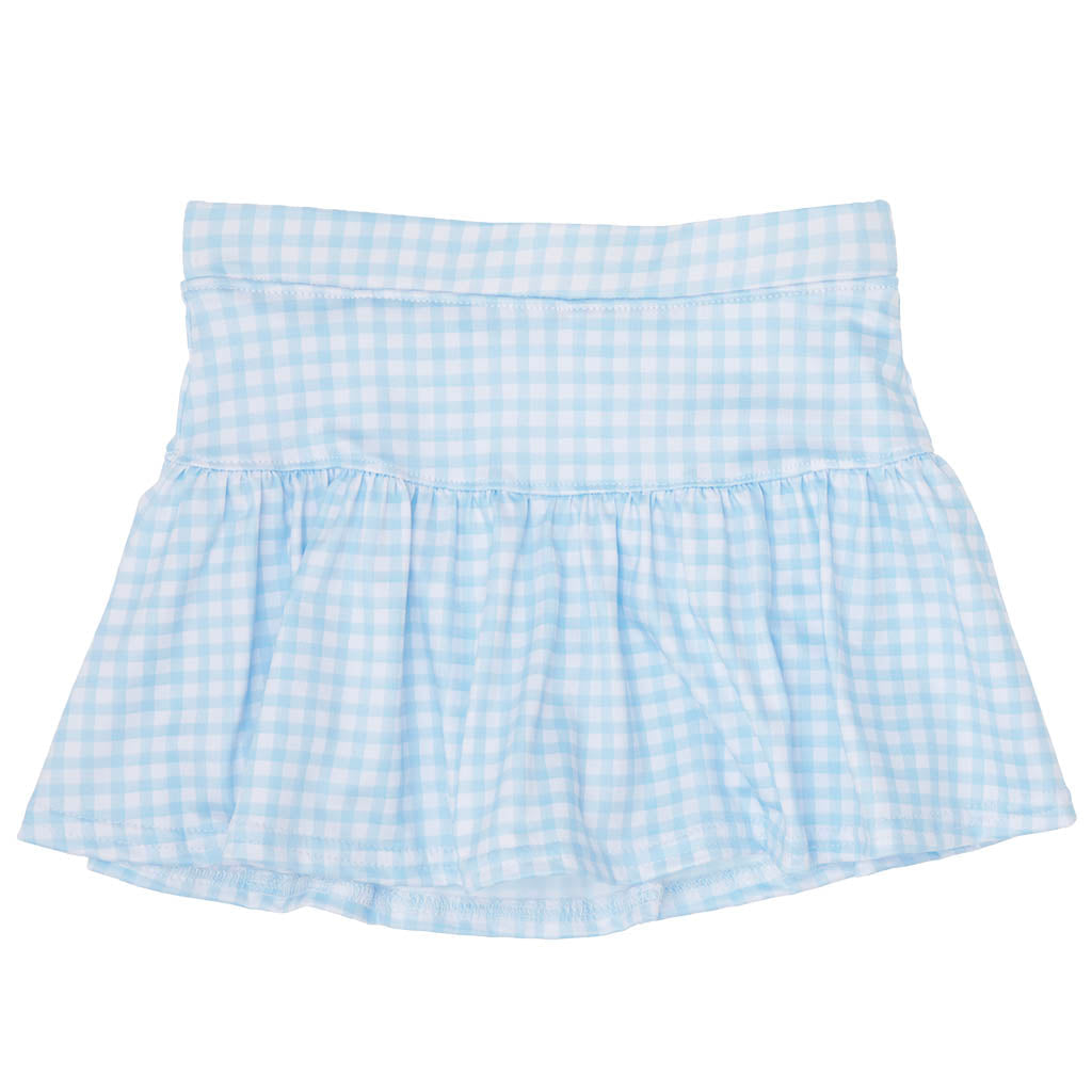 Gathered Skort - Blue Gingham