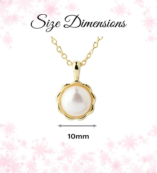 White Pearl Necklace - 14K Gold