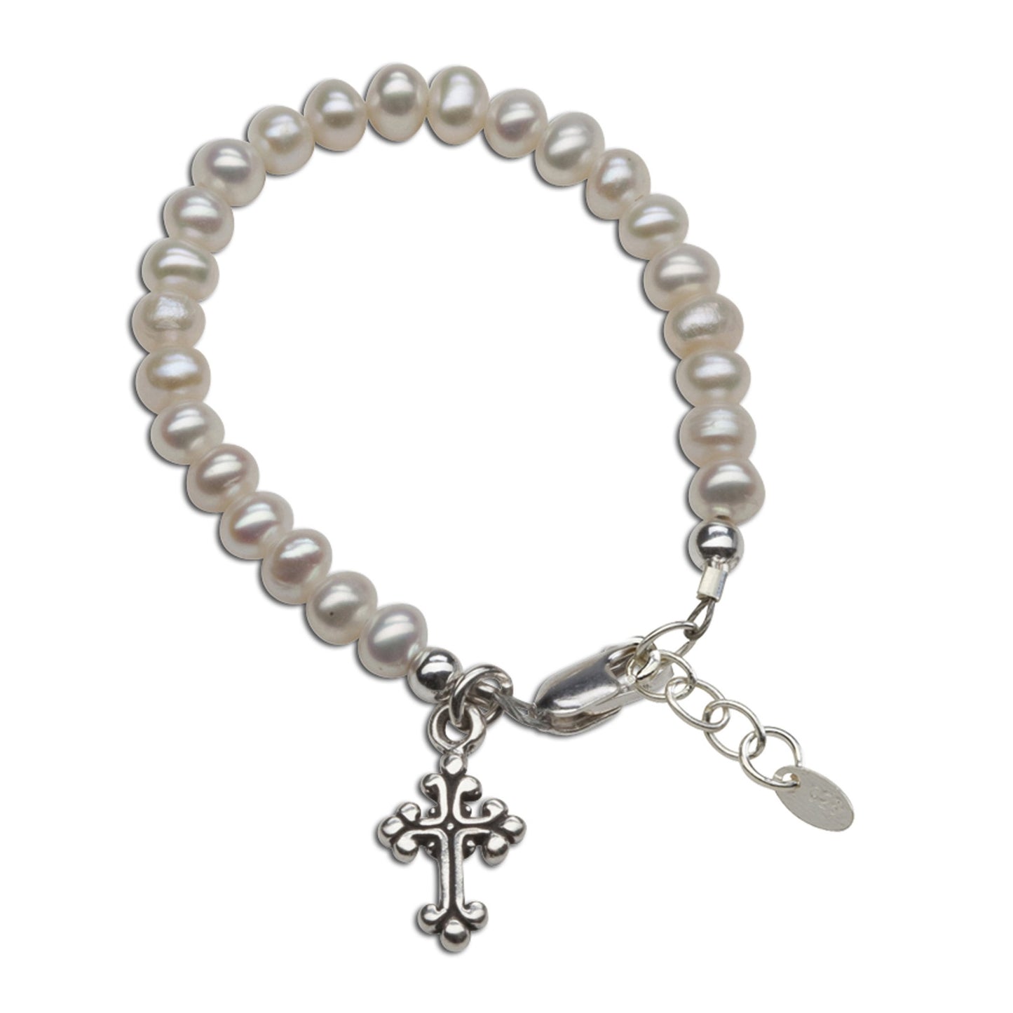 Pearl Cross Bracelet - Silver