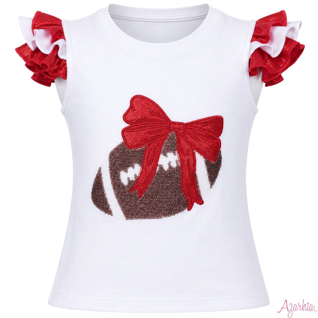 Sequin Football/Shimmer Ruffle Sleeve