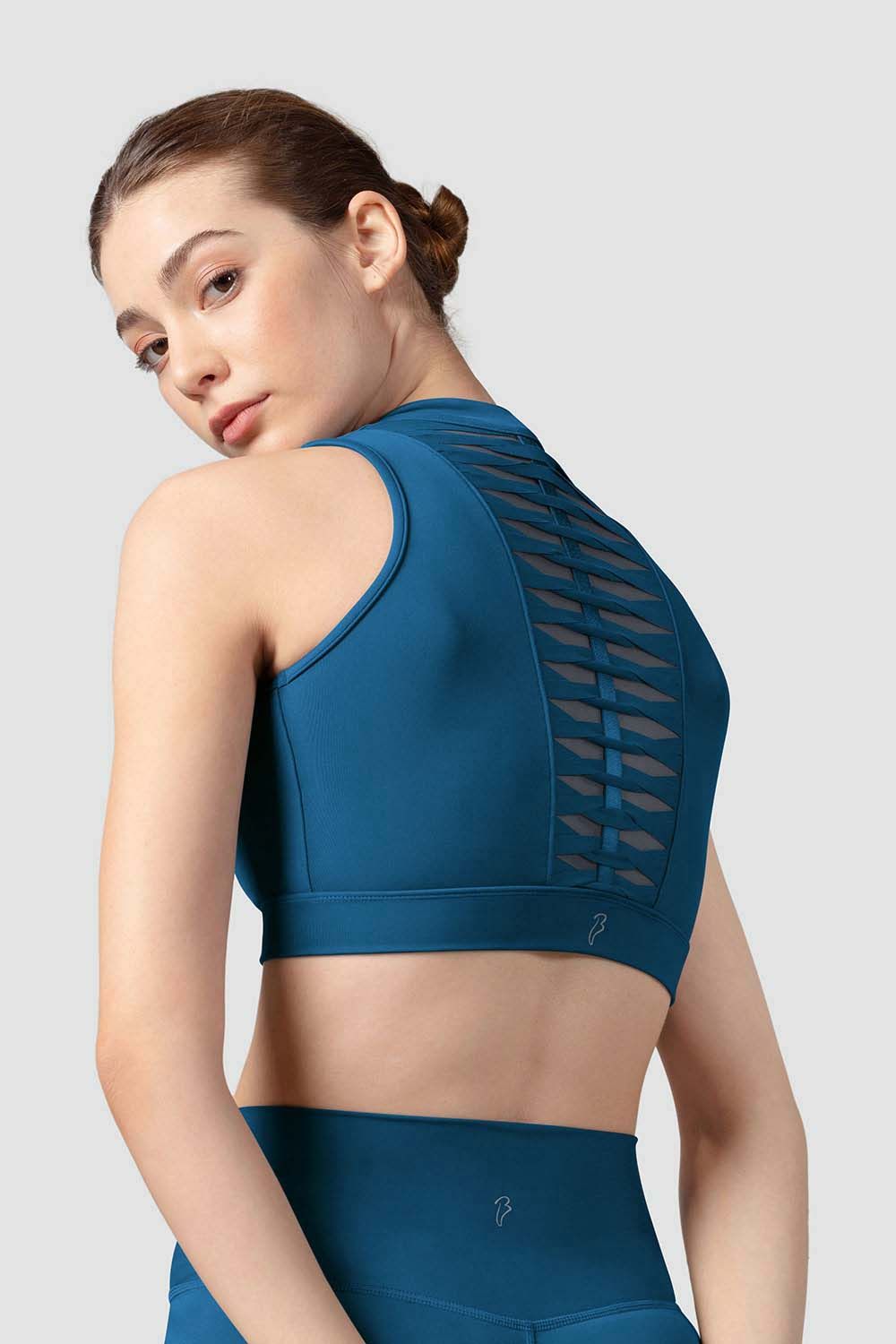 Alix Zip Front Crop Top - Peacock