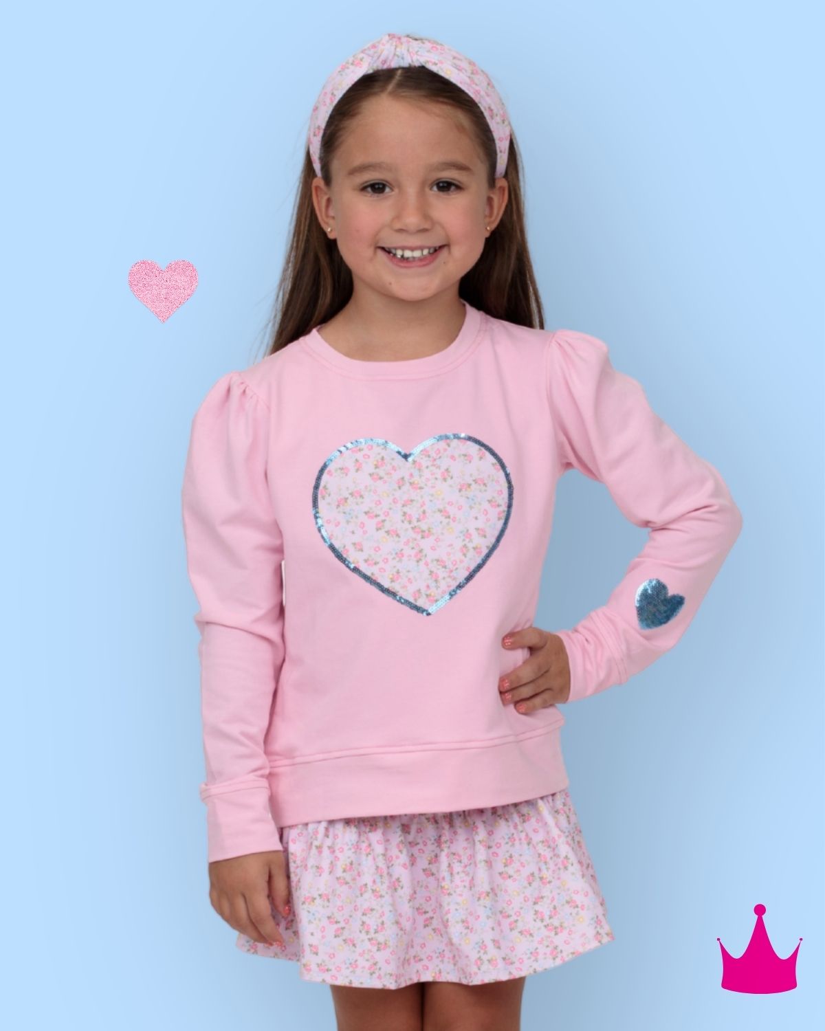 Sequin App Stay Sweet Pink Heart Shirt