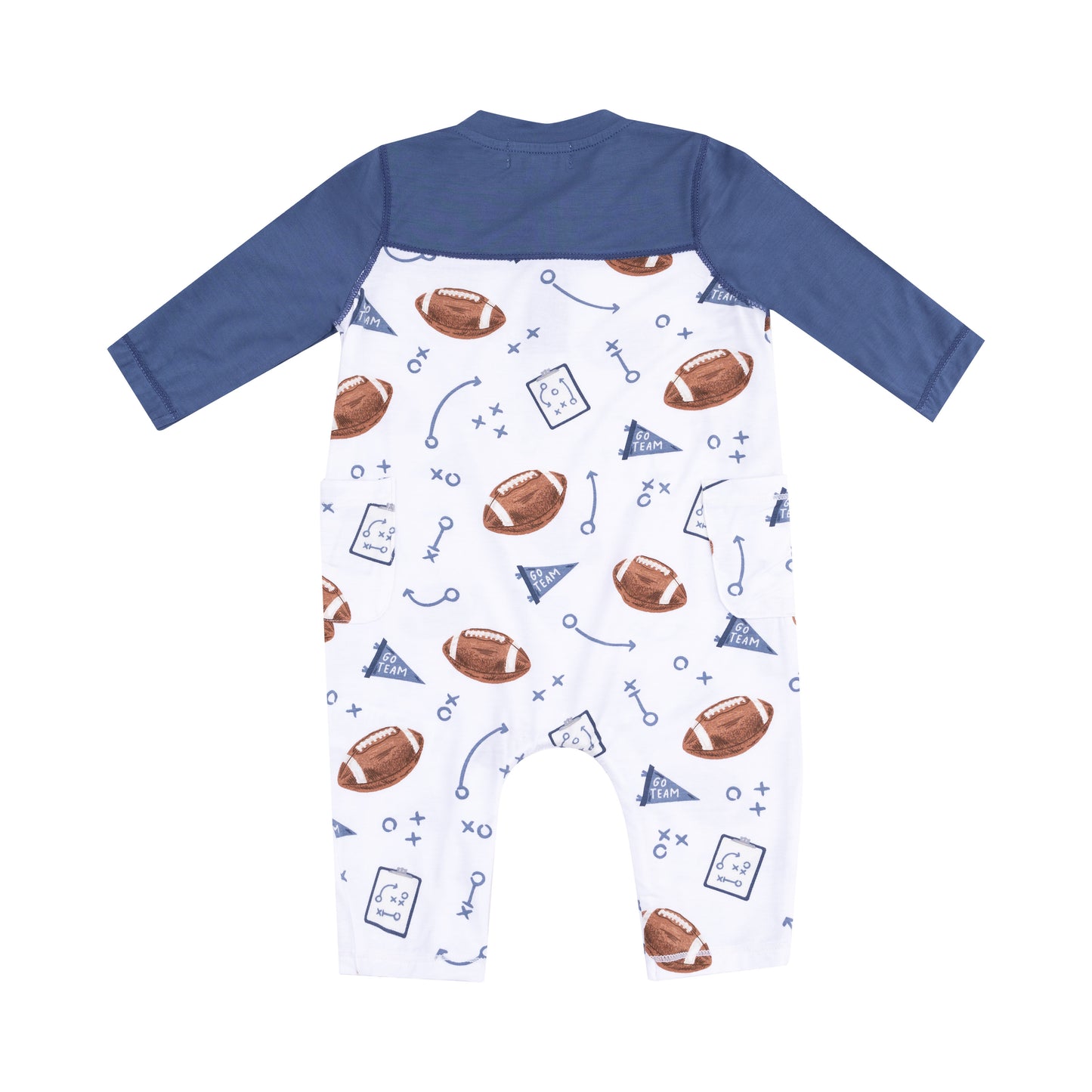 Touchdown Time Navy Romper