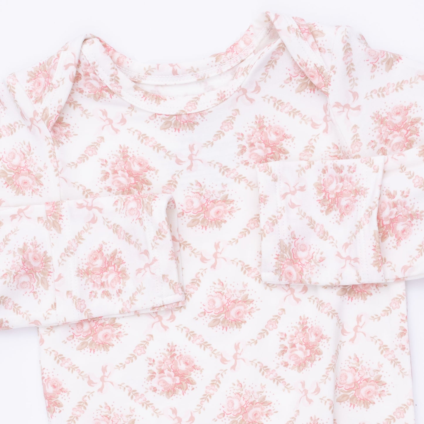 Rose Bow Lattice - NB Knotted Gown & Headband