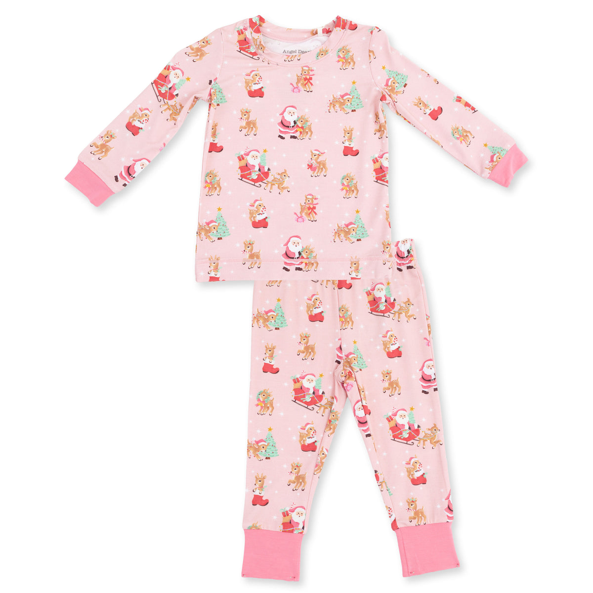 Vintage Reindeer & Santa Pink Pj