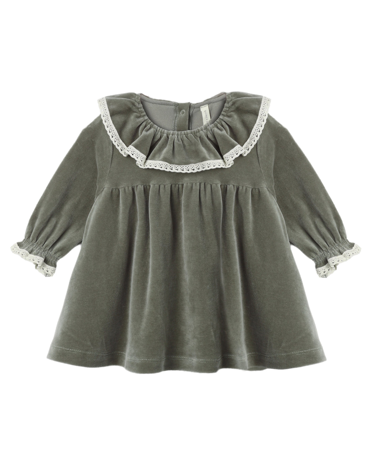 Velour Baby Dress - Spruce