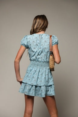 Digital Pring Jewel Neck Dress