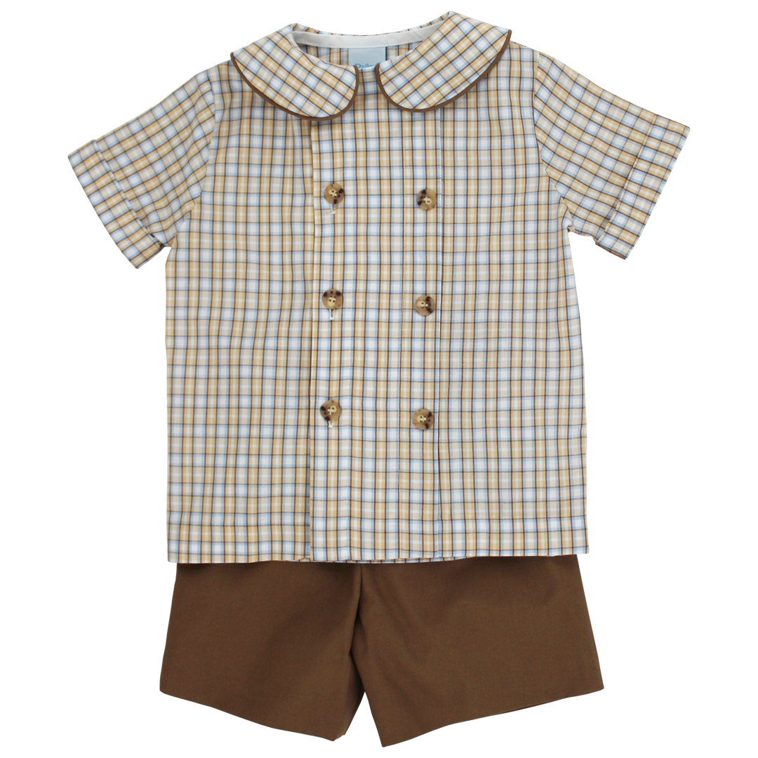 Dressy Short-Pecan Plaid/2660-DBS