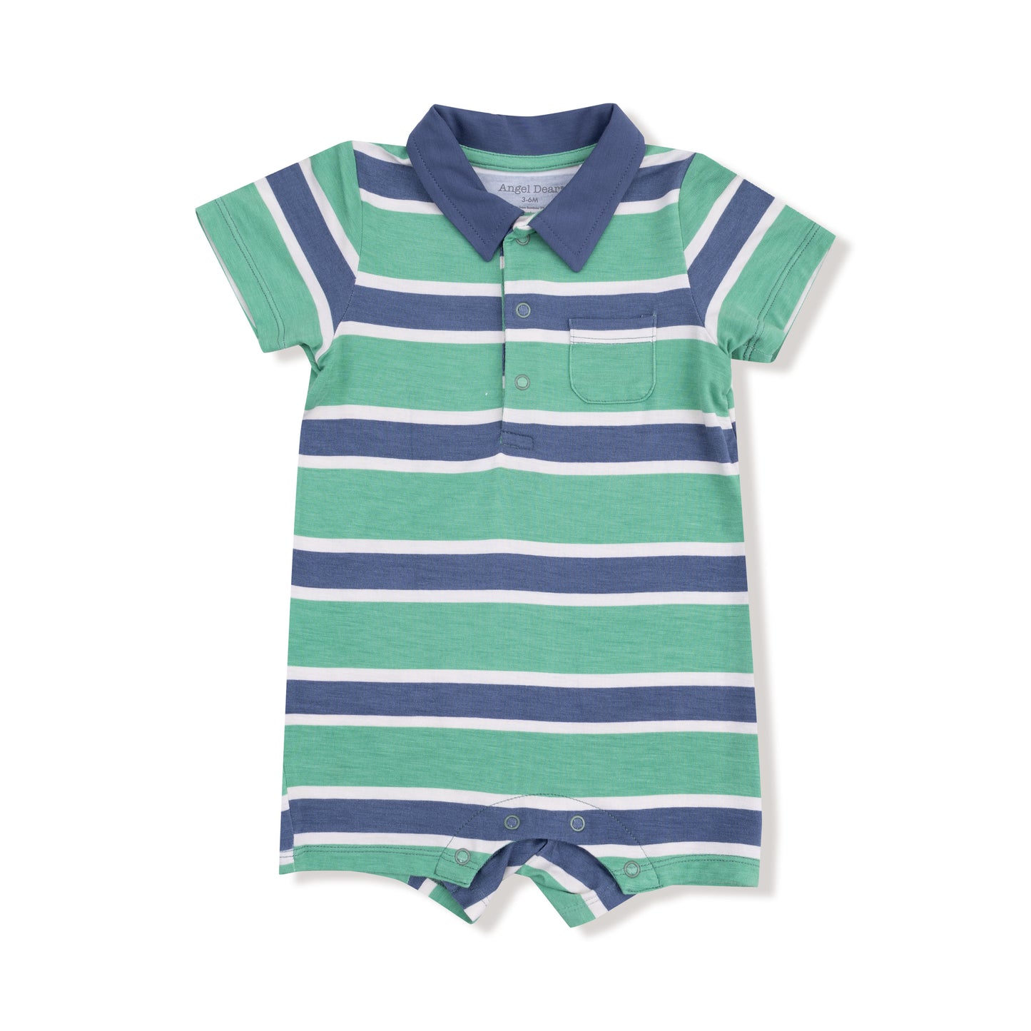 Green/Navy Stripe - Polo Shortie