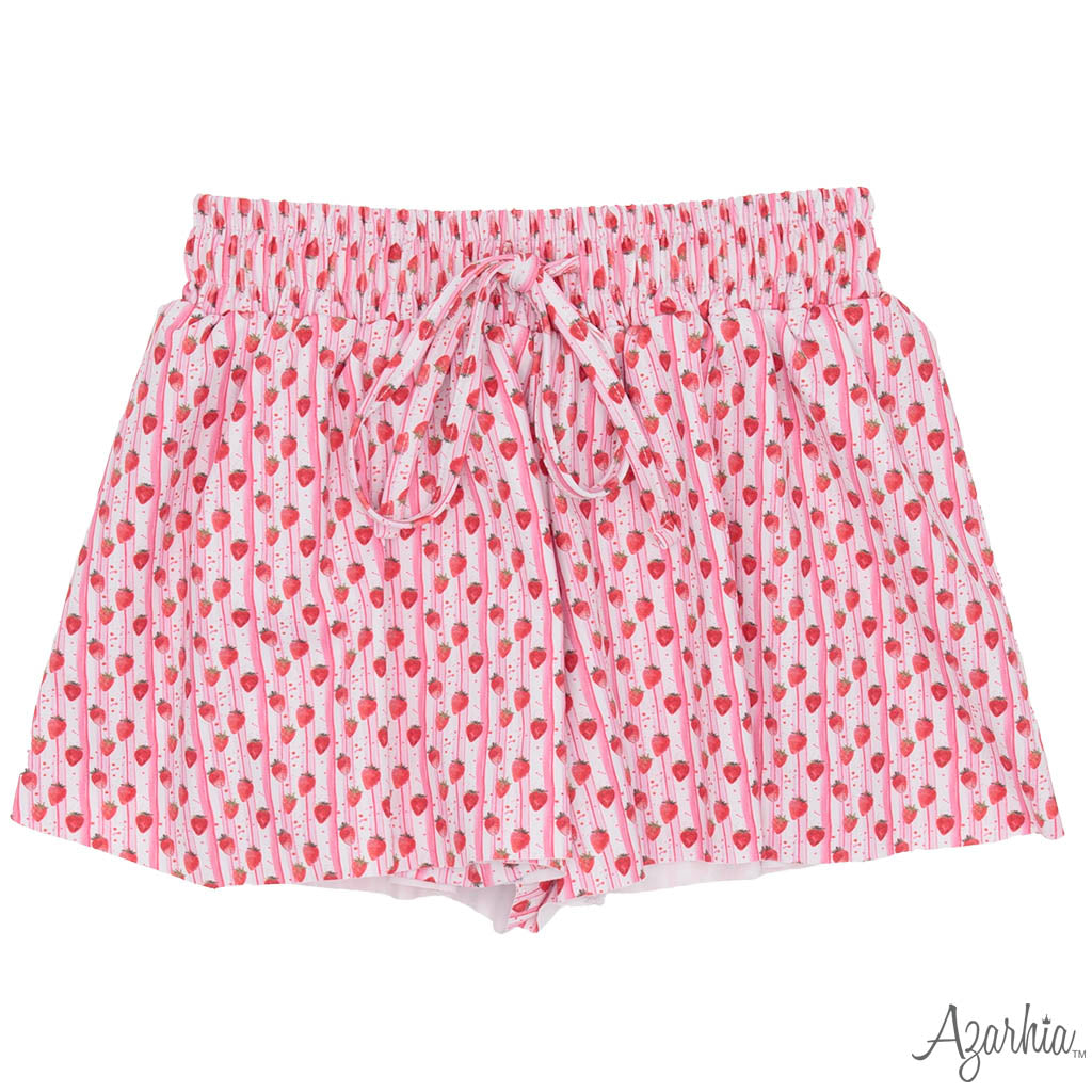 Watercolor Strawberry Butterfly Shorts
