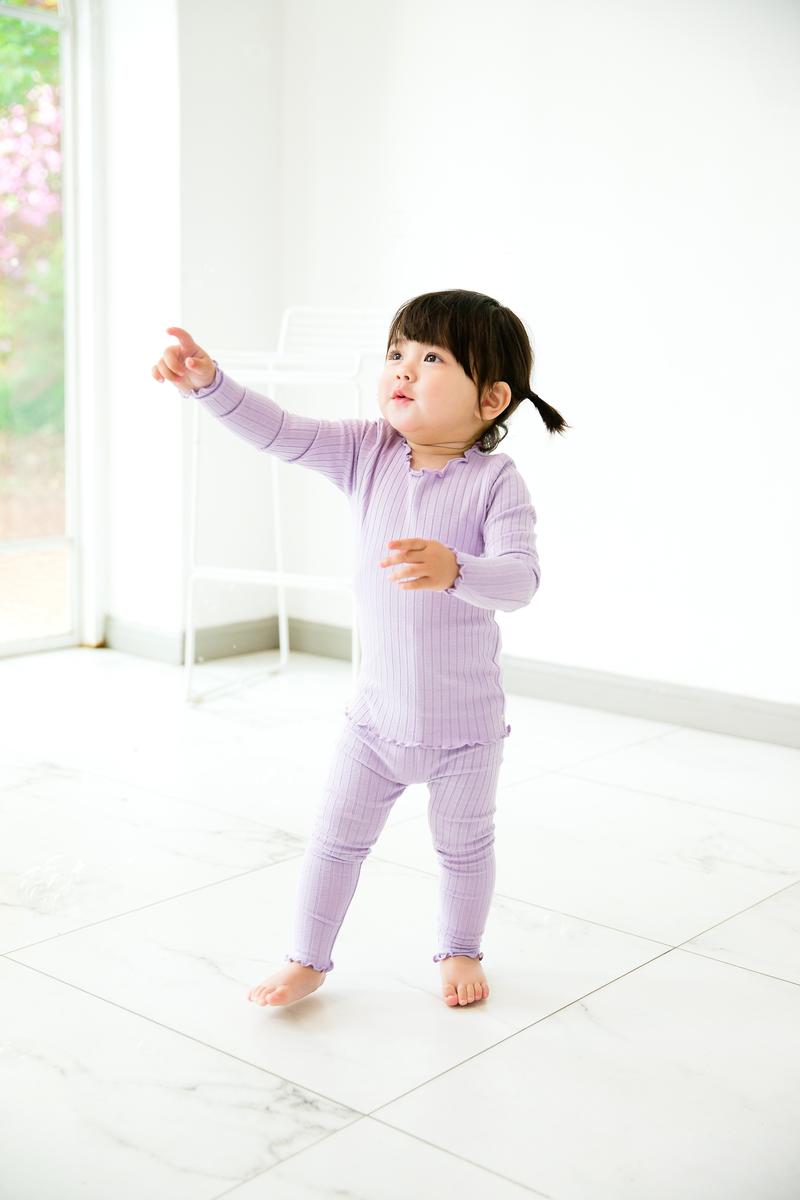 Shirring Lt. Purple LS Pajamas