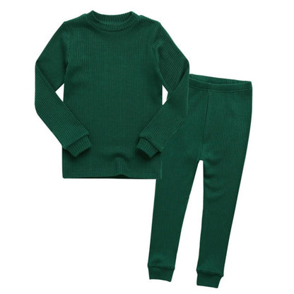 Green Rib Long Sleeve PJs