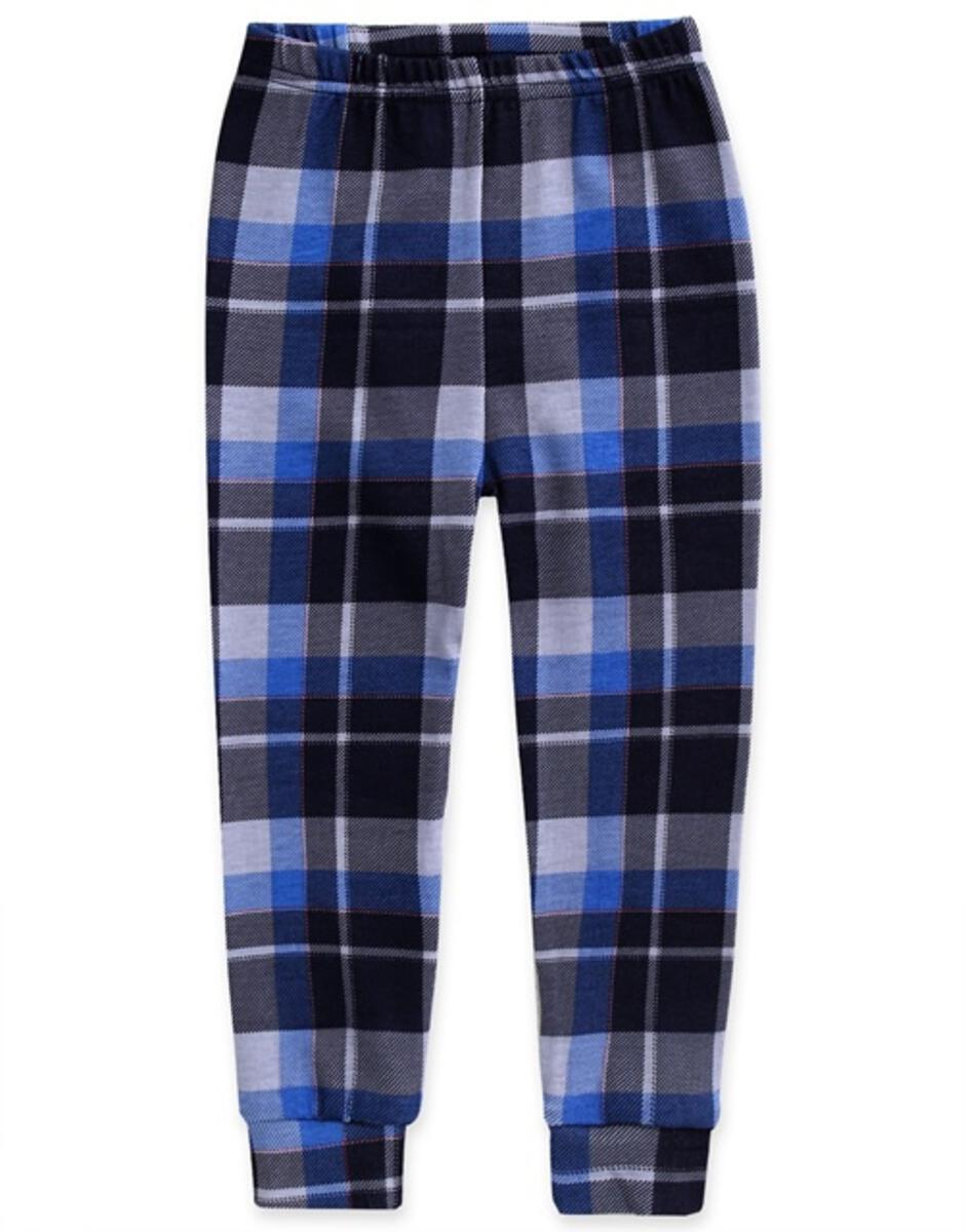 Tartan Check Navy LS PJs