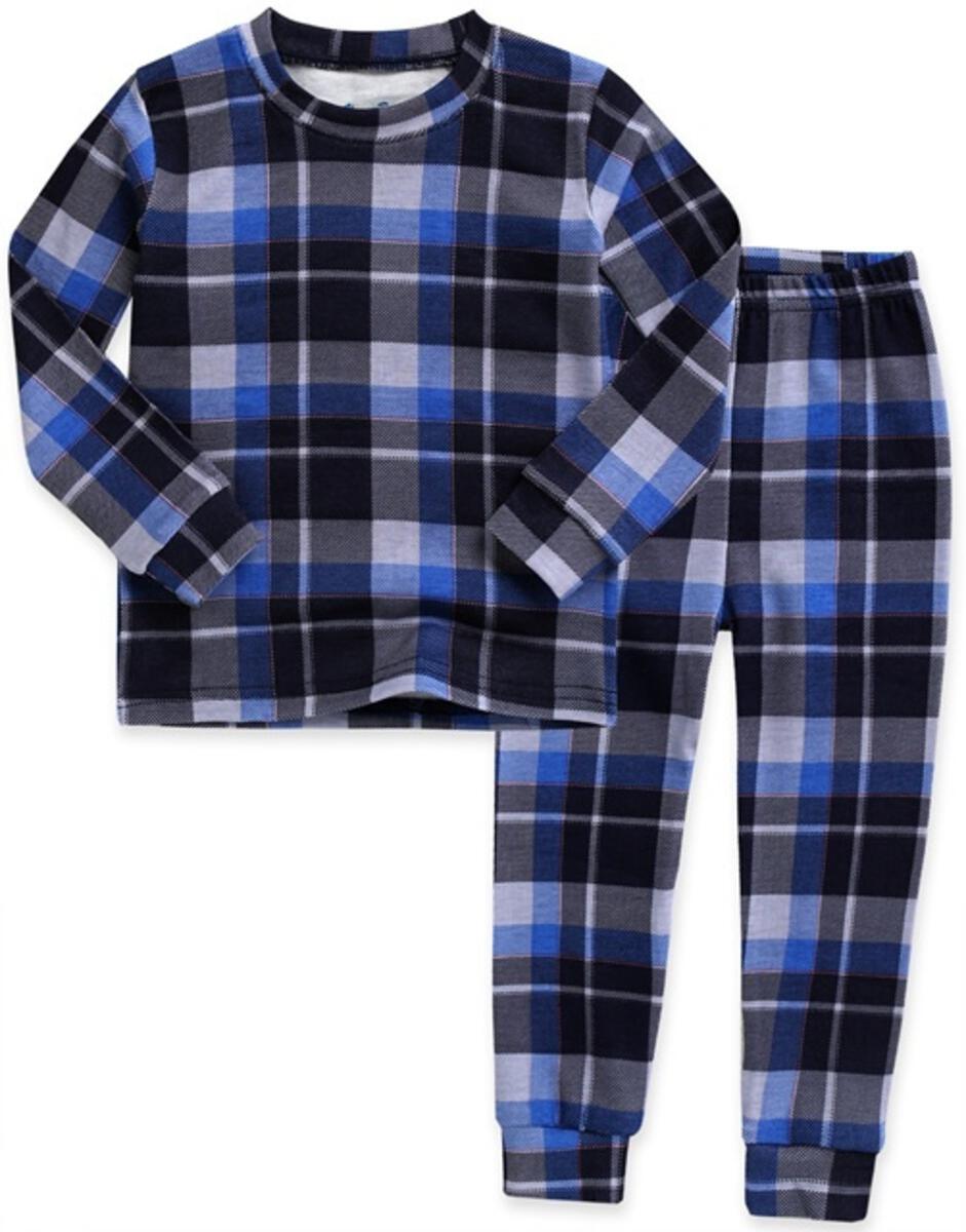 Tartan Check Navy LS PJs