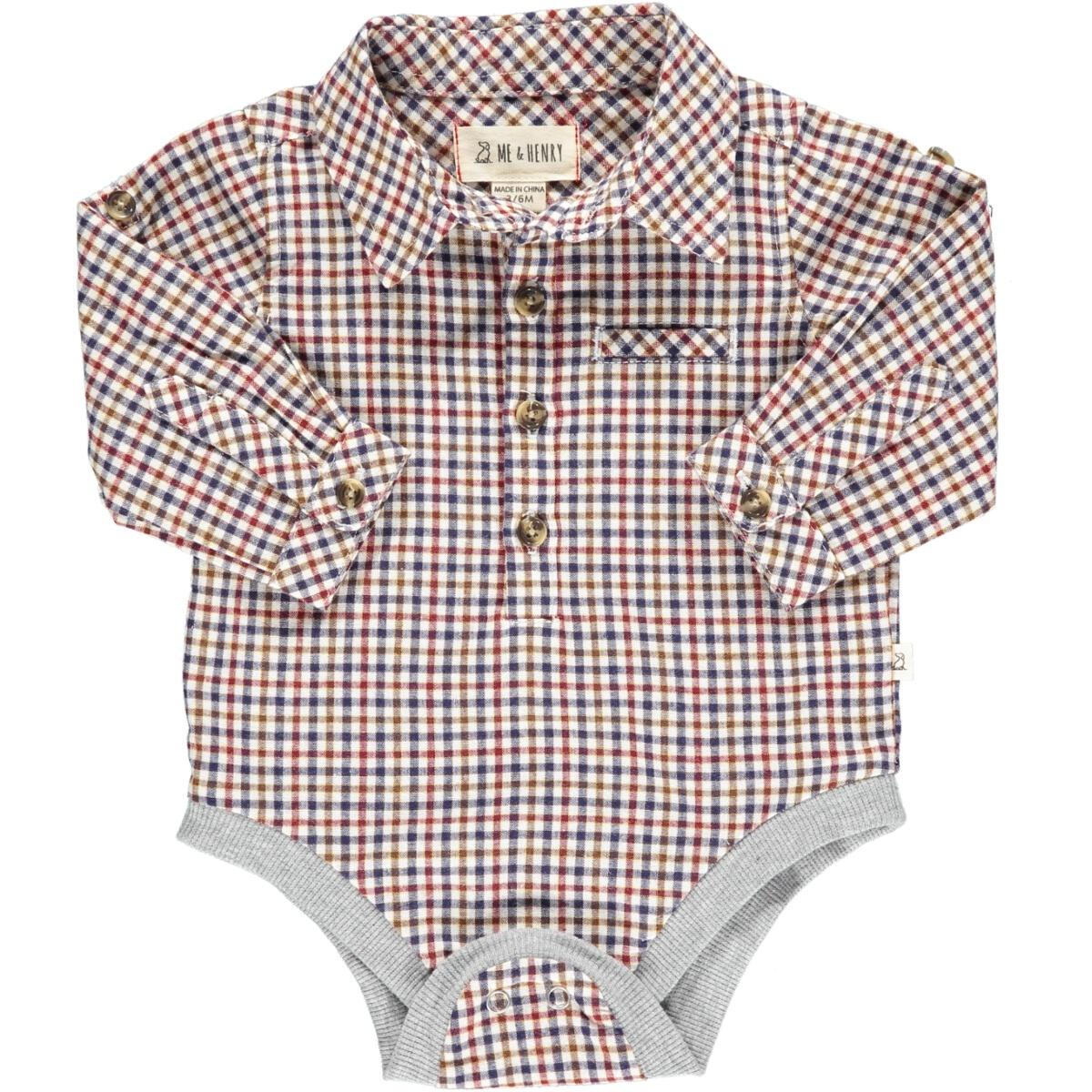 Jasper Onesie - Navy/Cream/Wine Plaid