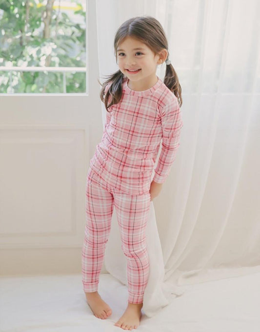 Tartan Check Pink LS PJs