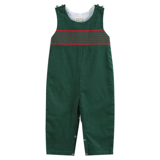 Green Christmas Smock Overalls