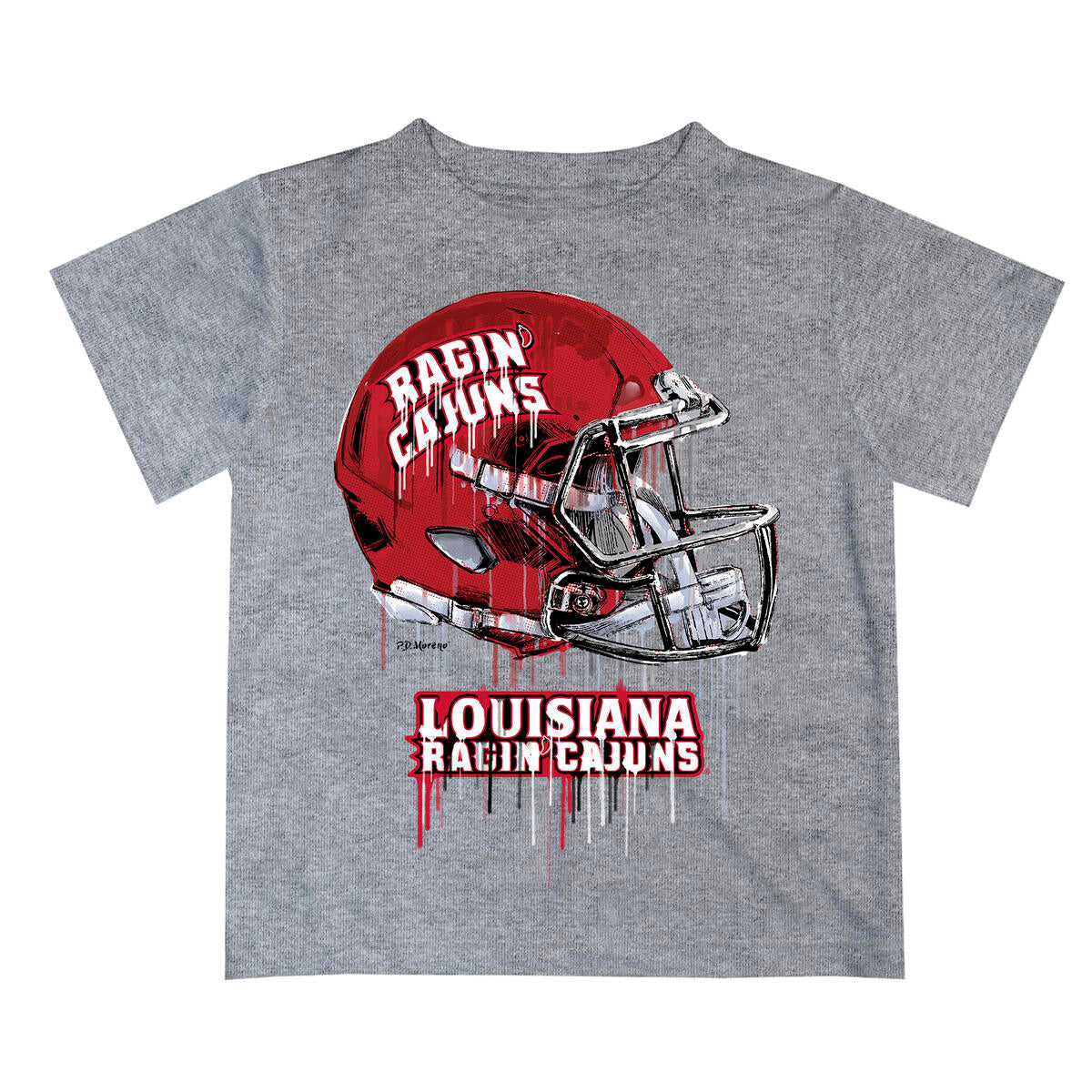 Cajuns Dripping Football Helmet Tee